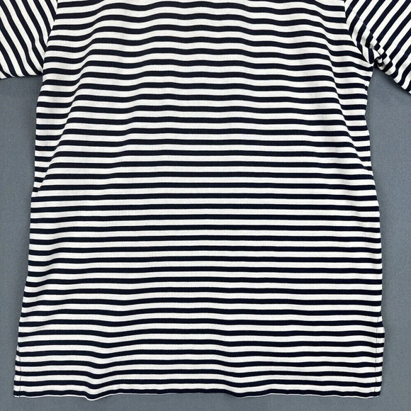 Ralph Lauren Polo Shirt Mens Large Navy Striped Shield Short Sleeve Fine Cotton - Picture 8 of 14